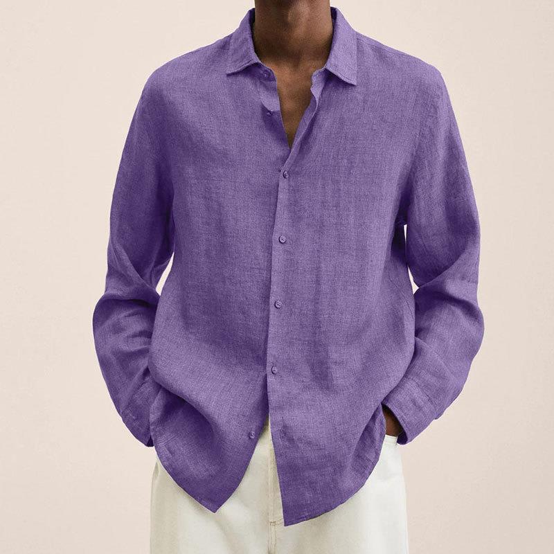 Giovanni Men’s Linen Shirt – Breathable Lightweight Long Sleeve Casual Fit