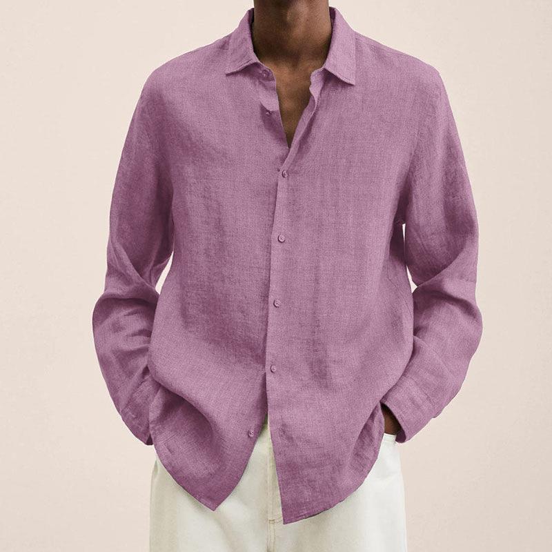 Giovanni Men’s Linen Shirt – Breathable Lightweight Long Sleeve Casual Fit
