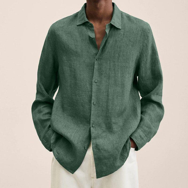 Giovanni Men’s Linen Shirt – Breathable Lightweight Long Sleeve Casual Fit
