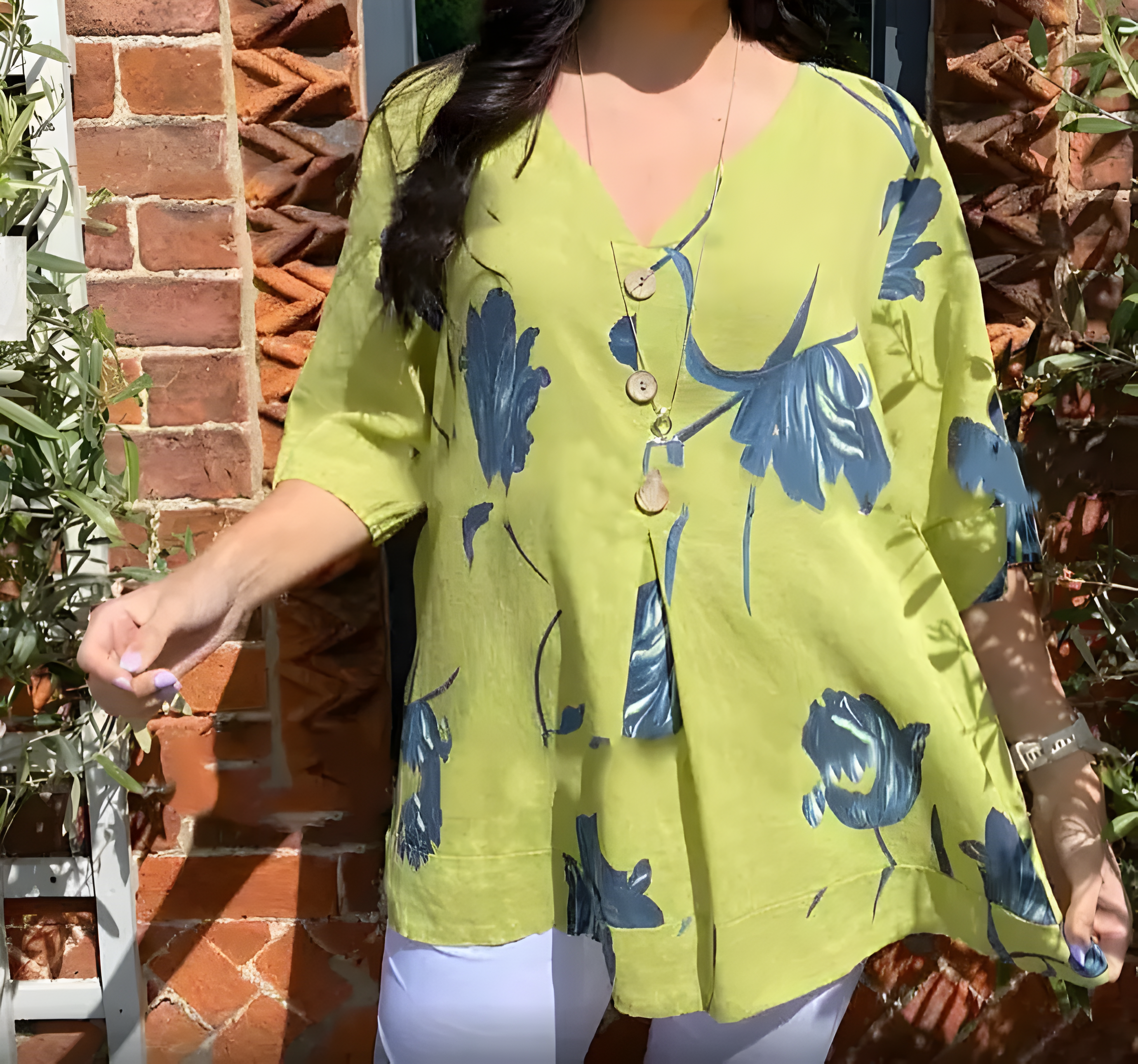Isaleil Women’s Blouse – V-Neck Pleated Lightweight Breathable Casual Elegant Fit