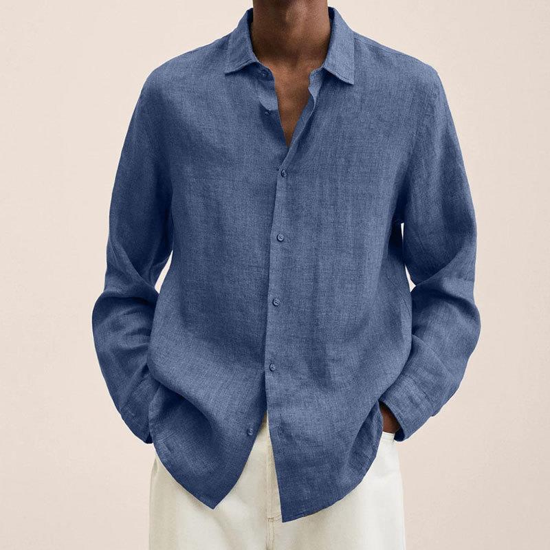 Giovanni Men’s Linen Shirt – Breathable Lightweight Long Sleeve Casual Fit