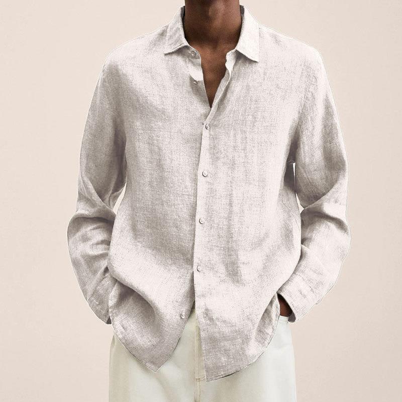 Giovanni Men’s Linen Shirt – Breathable Lightweight Long Sleeve Casual Fit