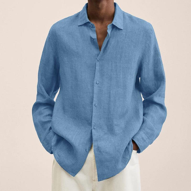 Giovanni Men’s Linen Shirt – Breathable Lightweight Long Sleeve Casual Fit