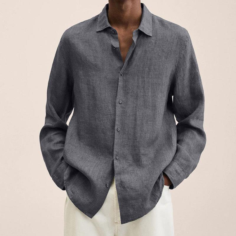 Giovanni Men’s Linen Shirt – Breathable Lightweight Long Sleeve Casual Fit