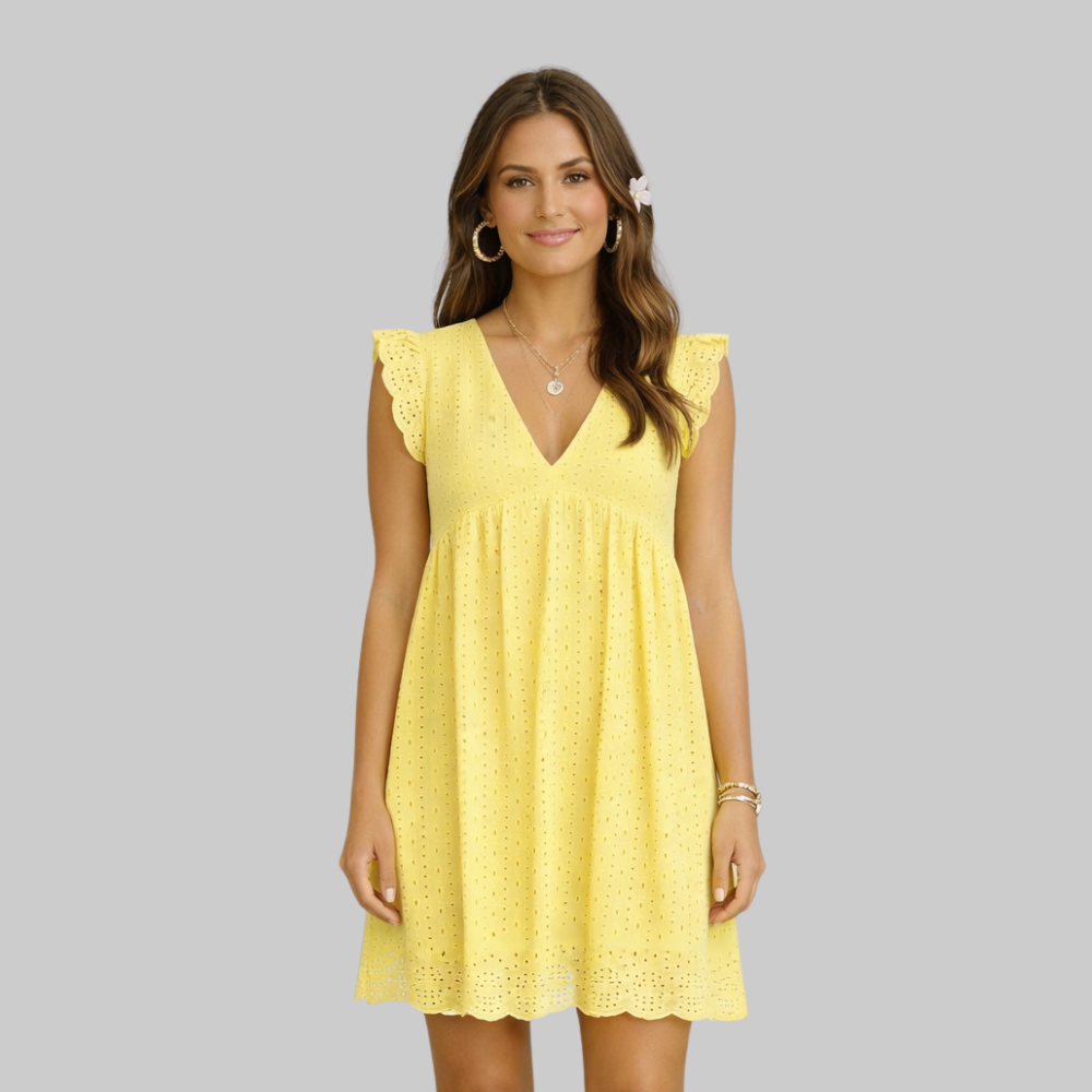 Alessia Women’s Summer Dress – Cotton Breathable with Built-In Shorts & Pockets