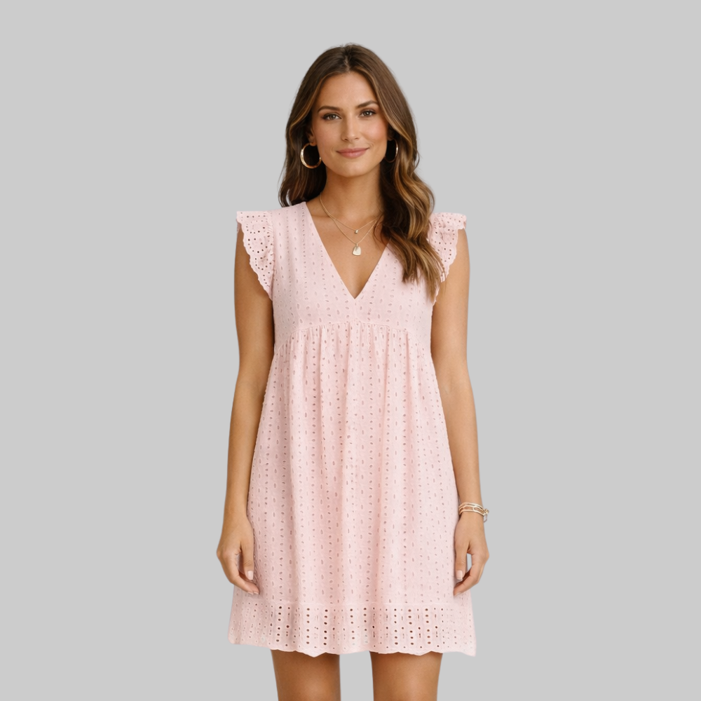 Alessia Women’s Summer Dress – Cotton Breathable with Built-In Shorts & Pockets
