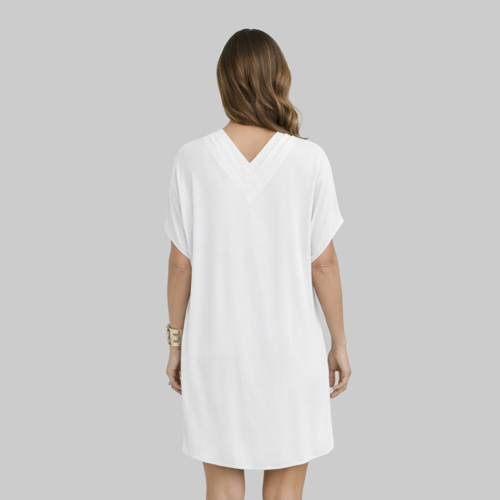 Bianca Women’s Summer Dress – V-Neck Split Sleeve Lightweight Elegant Casual Chic Fit