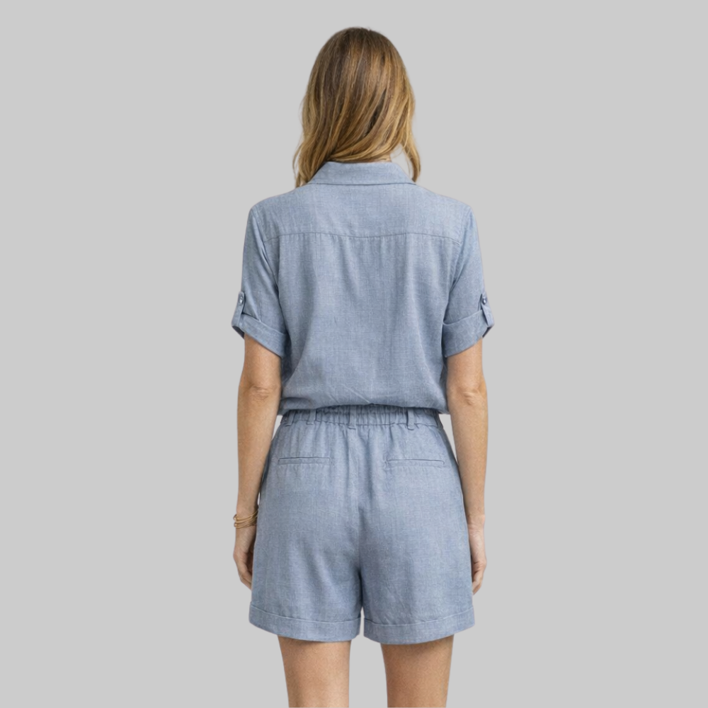 Carina Women’s Summer Set – Linen Look Breathable 2-Piece Lightweight Casual Chic Fit