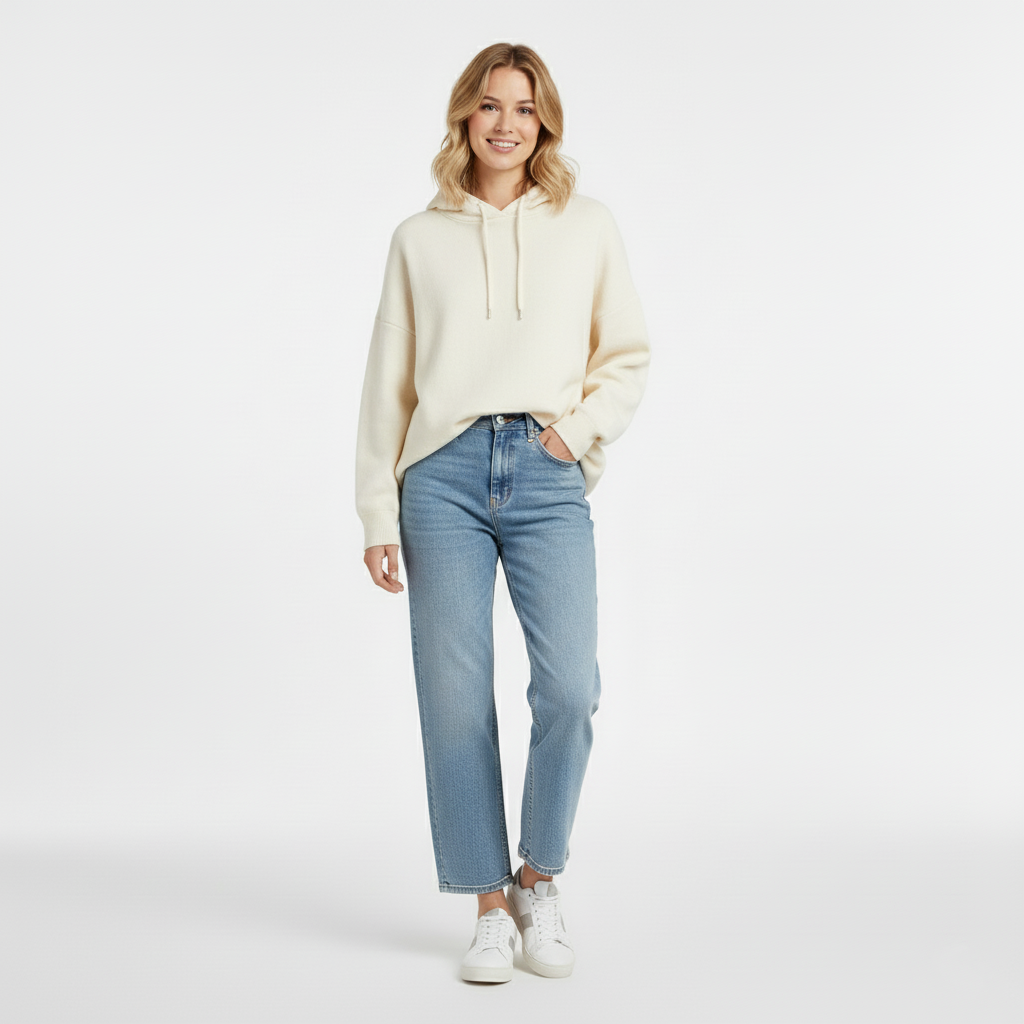 Relaxed Knit Hoodie