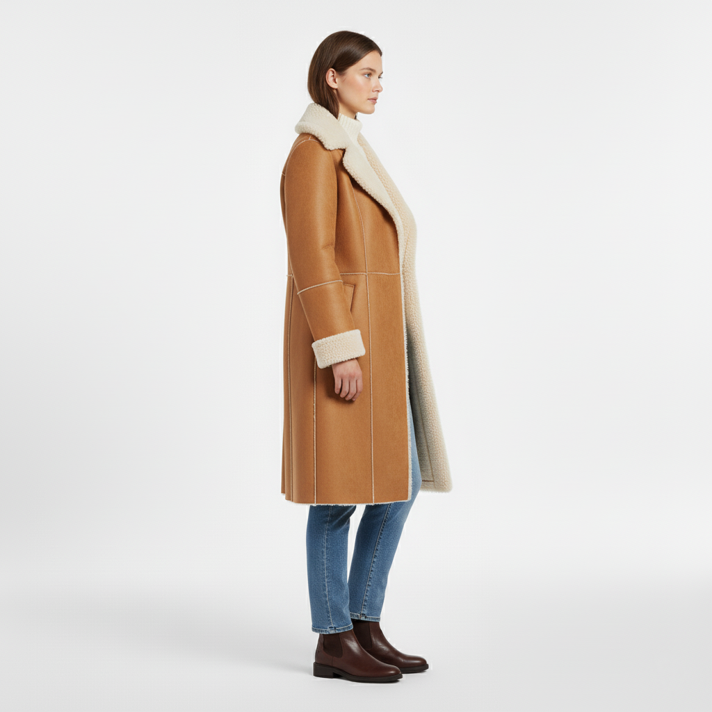 Long Winter Shearling Coat