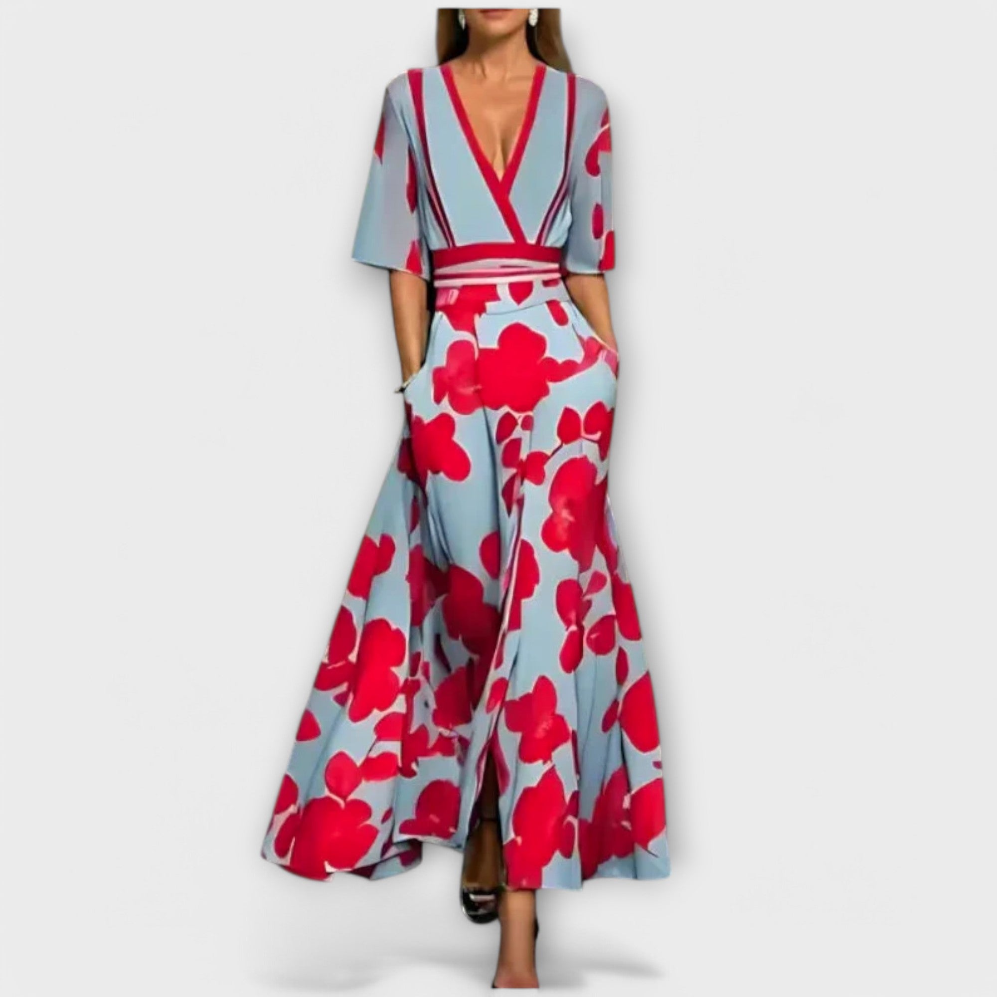 Trina Women’s Midi Dress – Elegant Sleeve Detail Lightweight Casual Chic Fit