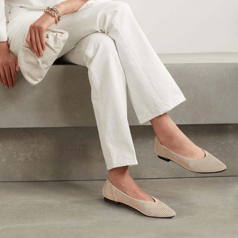 Virelle Women’s Ballet Flats – Stretch Knit Slip-On Comfortable Elegant Fit