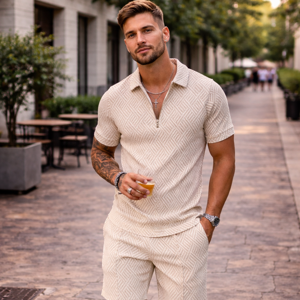 Oliver Men’s Summer Set – Cotton Linen Lightweight Breathable Casual Fit