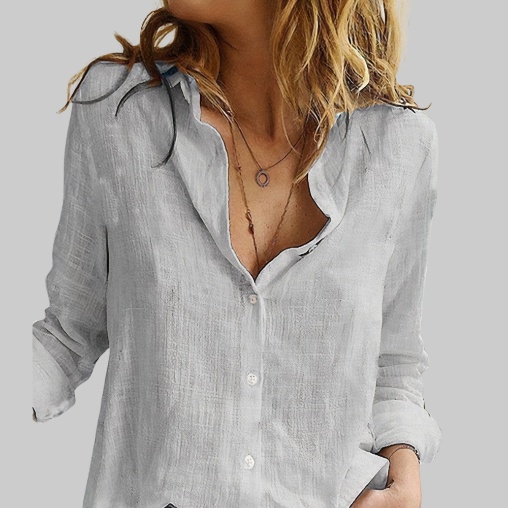 Elianna Women’s Linen Blouse – Breathable Lightweight Classic Elegant Fit