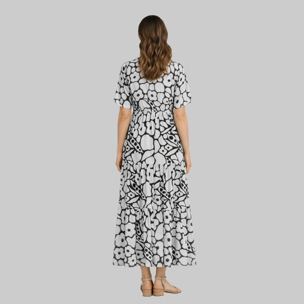Nimfa Women’s Summer Dress – Lightweight V-Neck Breathable Casual Elegant Loose Fit