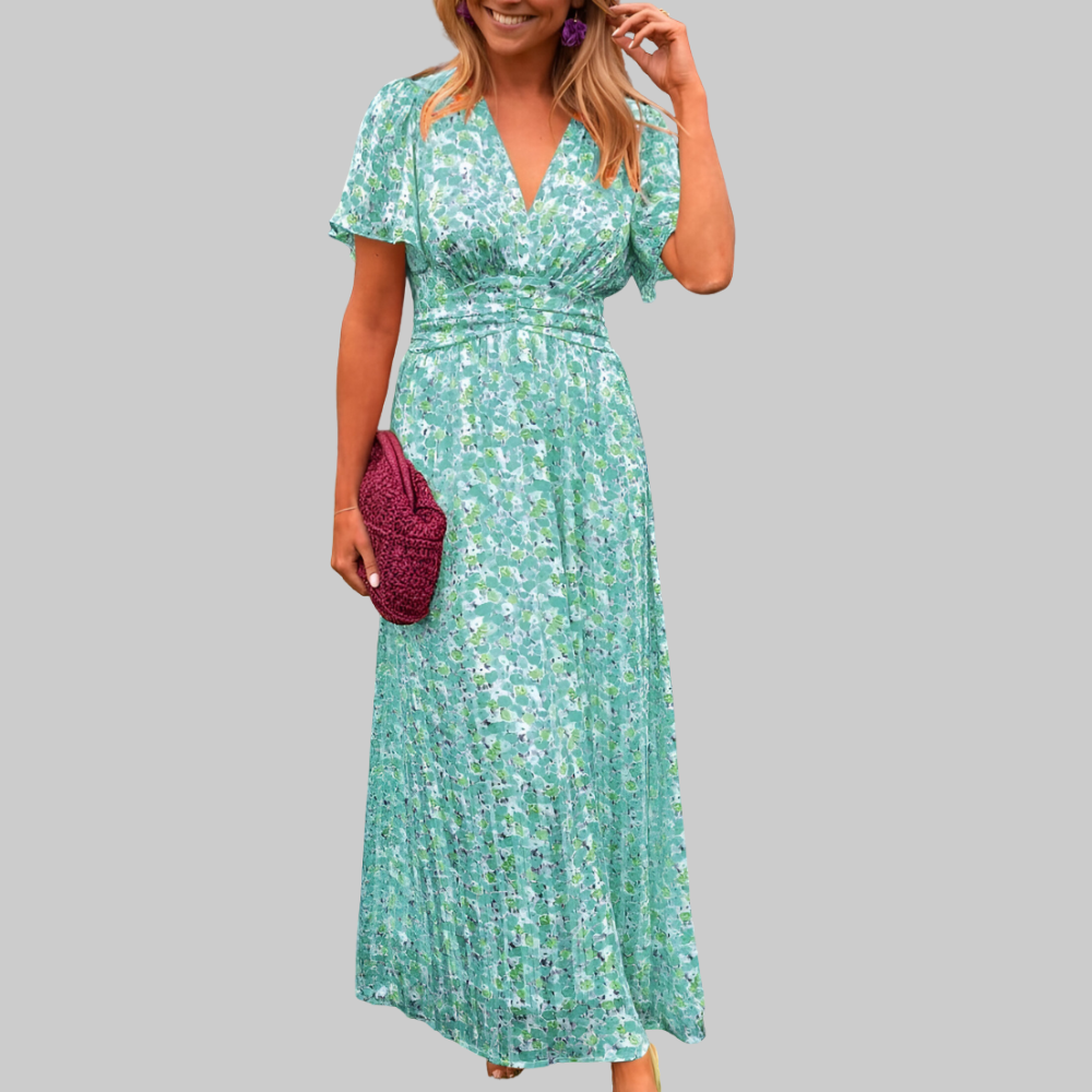 Anja Women’s Maxi Dress – V-Neck Flowing Elegant Evening Occasion Fit