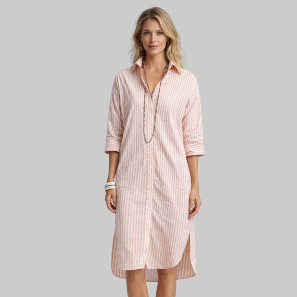 Kiella Women’s V-Neck Dress – Elegant Midi Dress with Belt & Wrinkle-Free Fabric