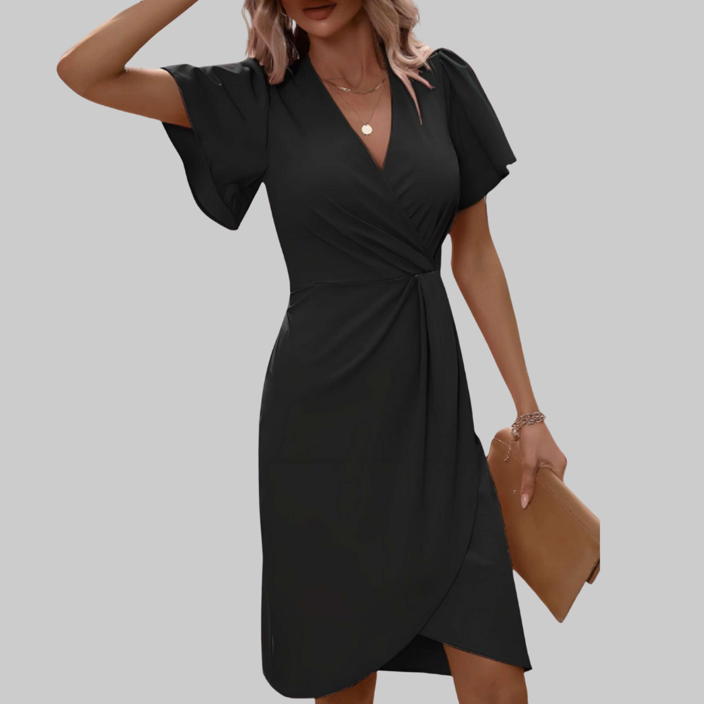 Harper Women’s Wrap Dress – V-Neck Elegant Adjustable Casual Formal Fit