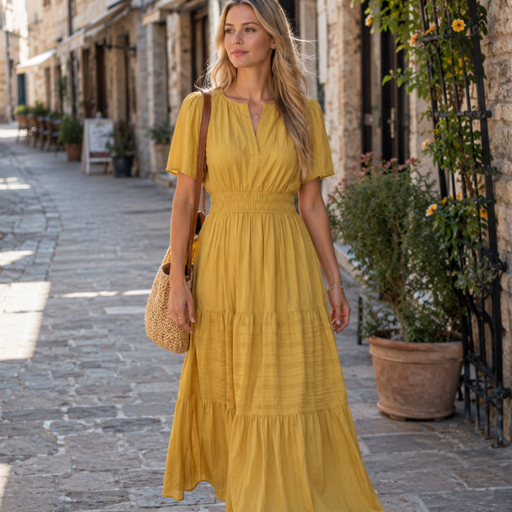 Digna Women’s Boho Maxi Dress – Flowy Lightweight Summer Casual Elegant Fit