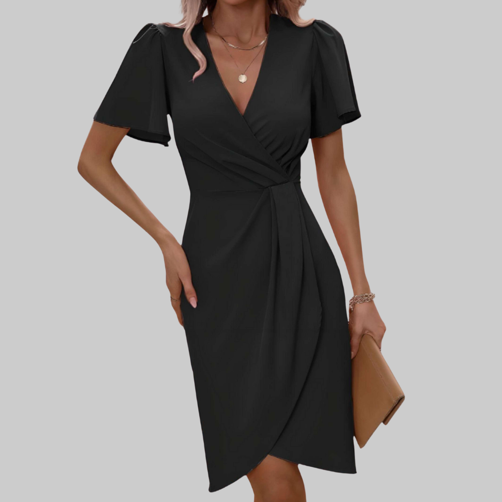 Harper Women’s Wrap Dress – V-Neck Elegant Adjustable Casual Formal Fit