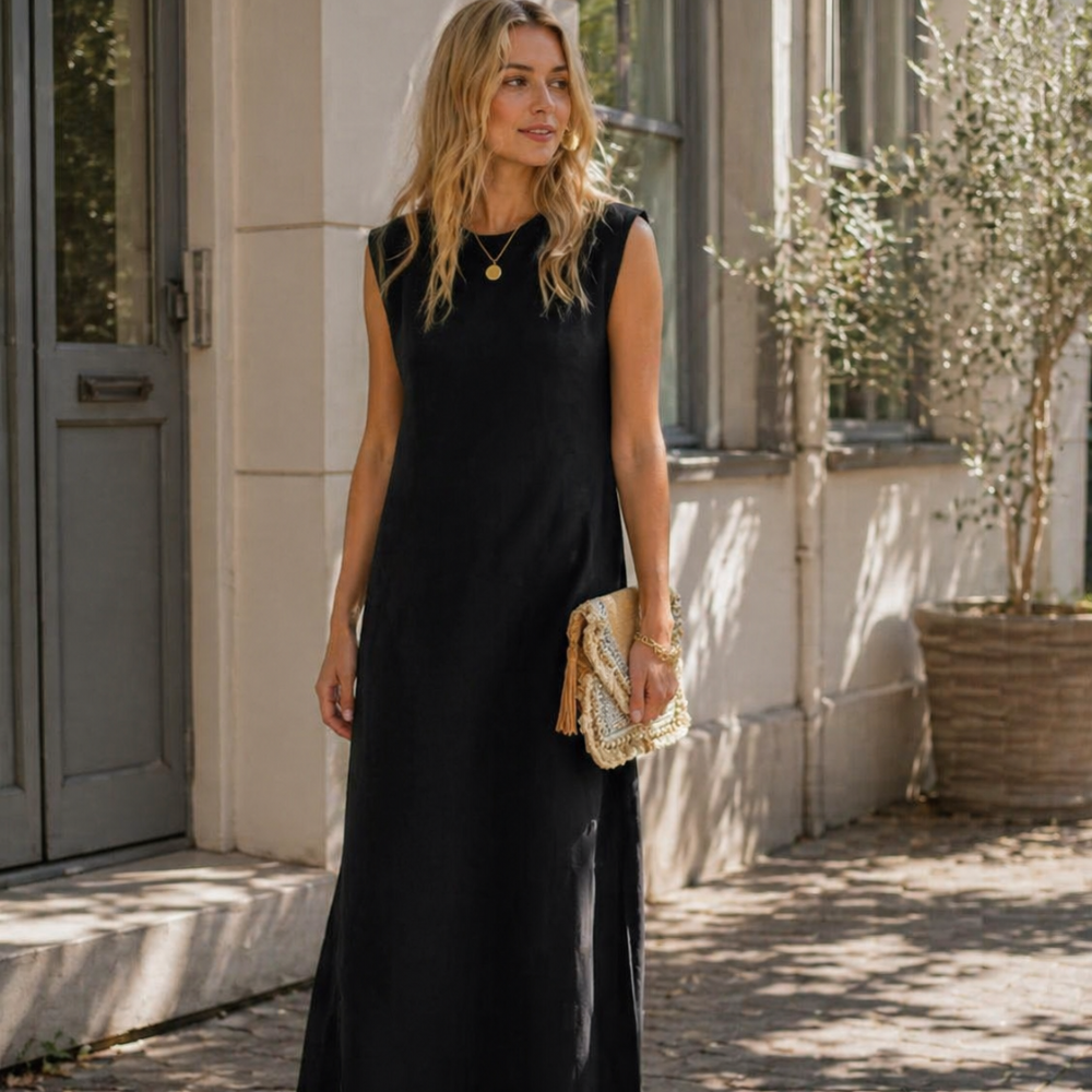 Hanne Women’s Maxi Dress – Lightweight Wrinkle-Resistant Travel Dress with Pockets