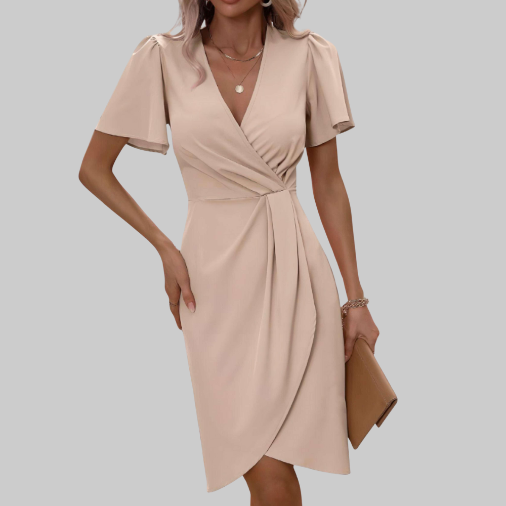 Harper Women’s Wrap Dress – V-Neck Elegant Adjustable Casual Formal Fit