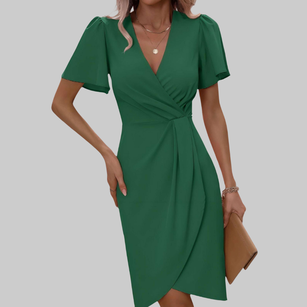 Harper Women’s Wrap Dress – V-Neck Elegant Adjustable Casual Formal Fit