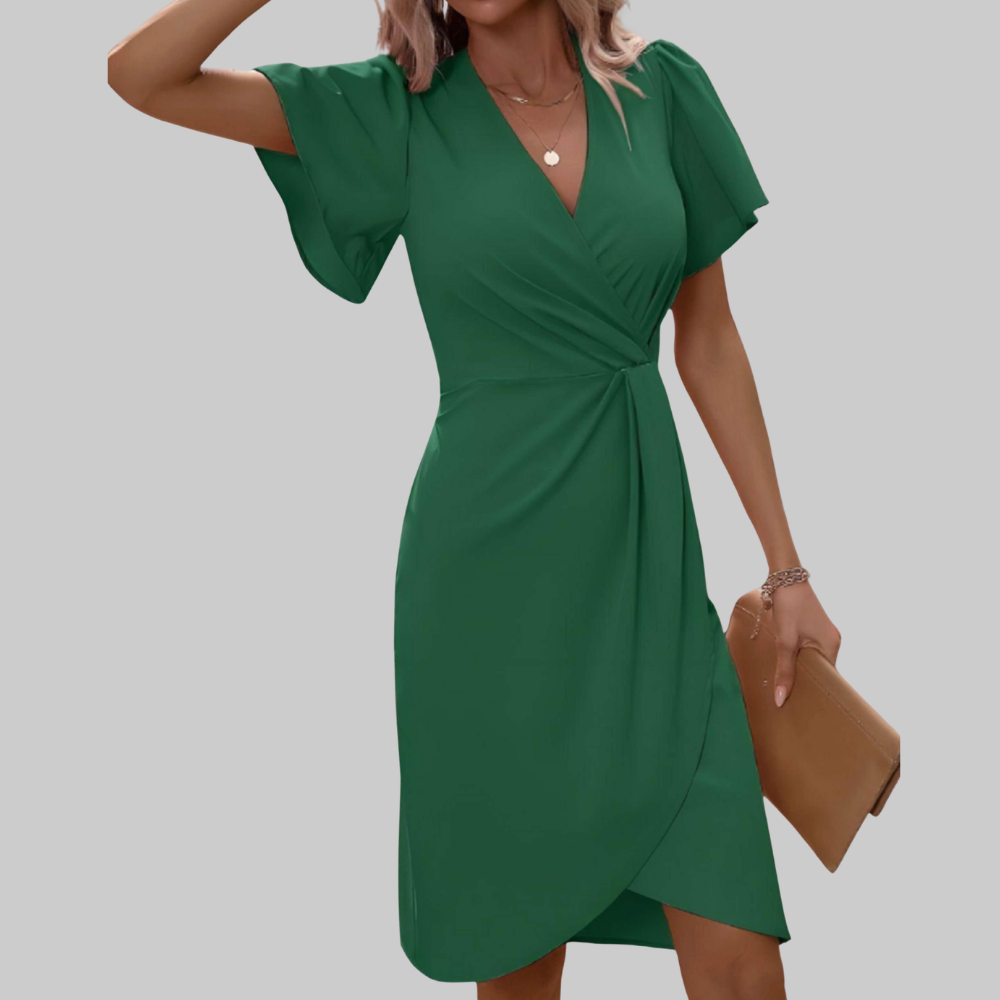 Harper Women’s Wrap Dress – V-Neck Elegant Adjustable Casual Formal Fit