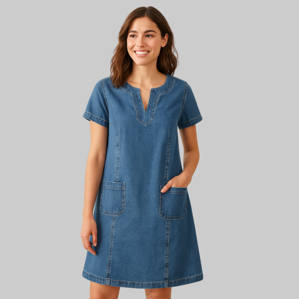 Erine Women’s Denim Dress – Lightweight Casual Elegant Everyday Comfortable Fit