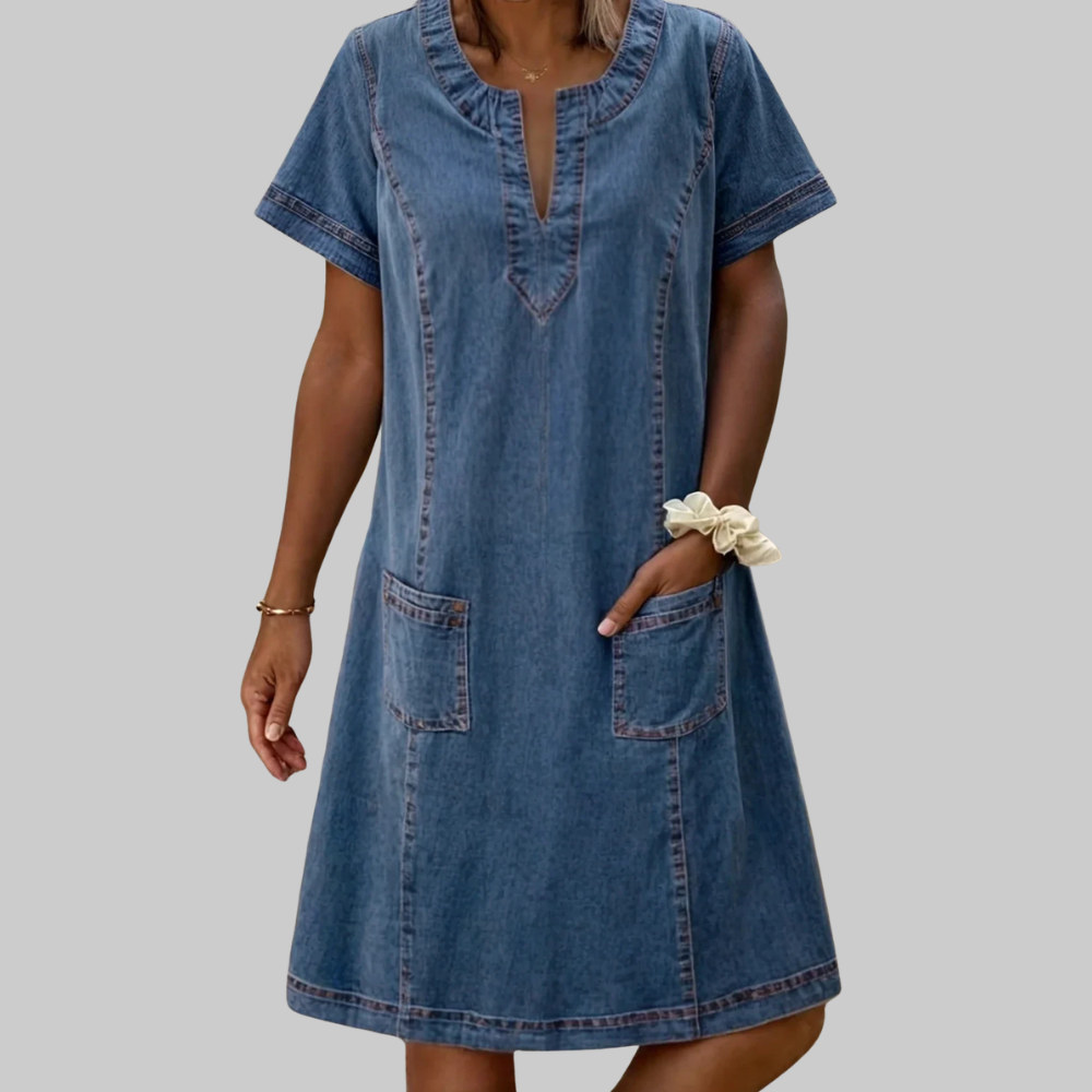 Erine Women’s Denim Dress – Lightweight Casual Elegant Everyday Comfortable Fit