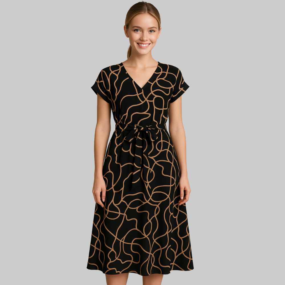 Sally Women’s Maxi Dress – Flowing V-Neck Dress with Elegant Fit & Versatile Style