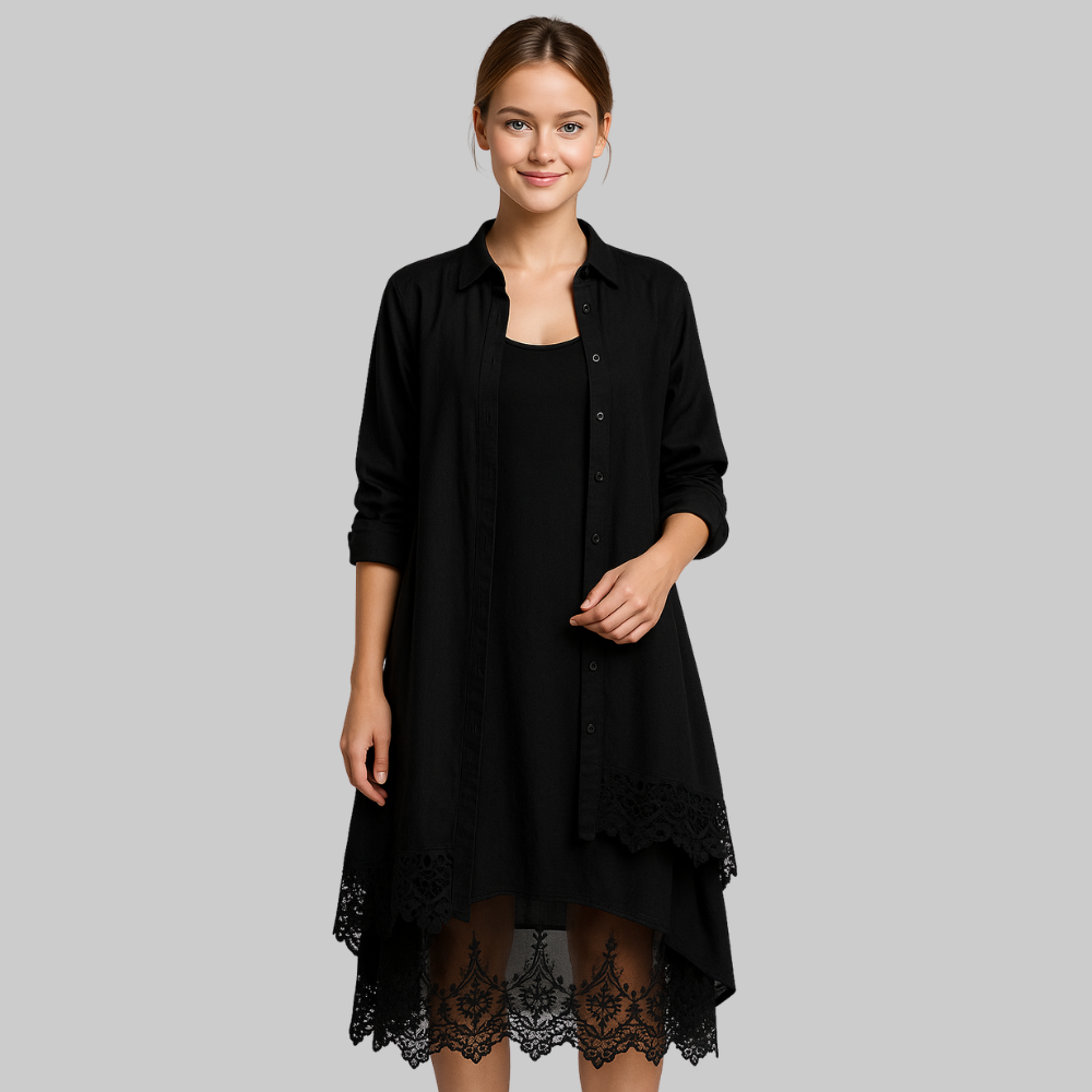 Aurora Women’s Boho Maxi Dress Set – Sleeveless Dress & Oversized Shirt 2-Piece Outfit