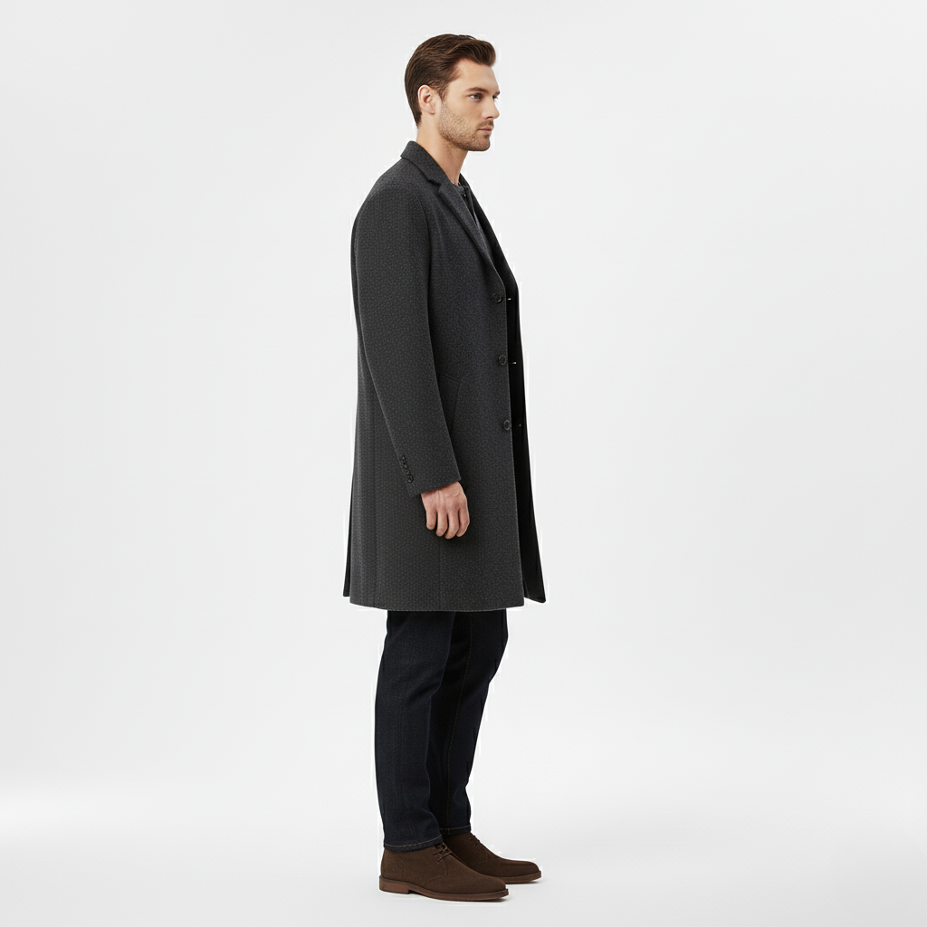 Modern Slim-Fit Wool Overcoat