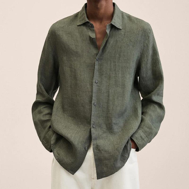 Giovanni Men’s Linen Shirt – Breathable Lightweight Long Sleeve Casual Fit