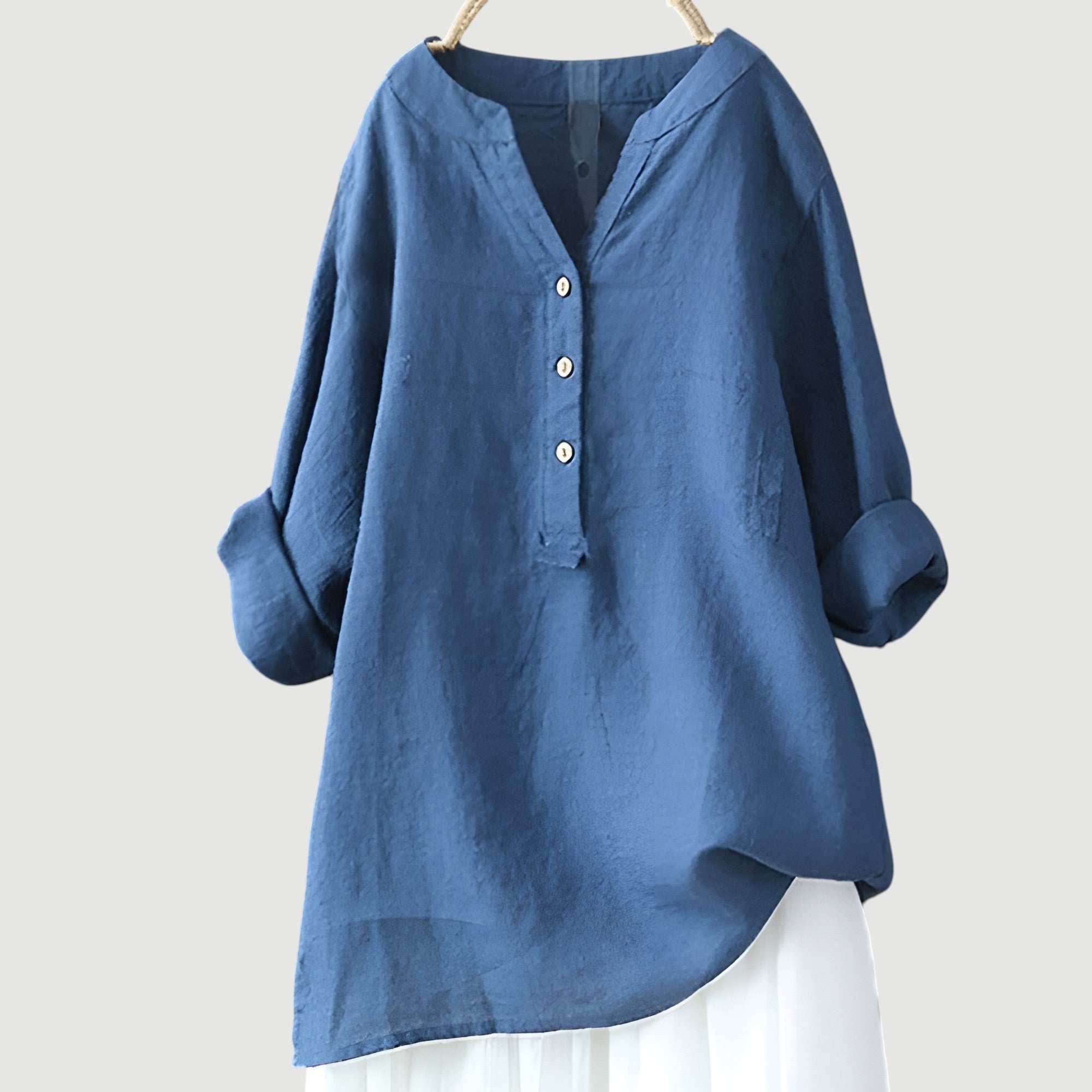 Freja Women’s Linen Shirt – Breathable Lightweight Loose Fit Summer Casual Top