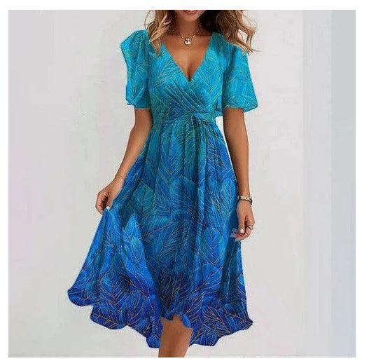 Sonia Women’s Midi Dress – Floral V-Neck Lightweight Flowy Elegant Summer Fit