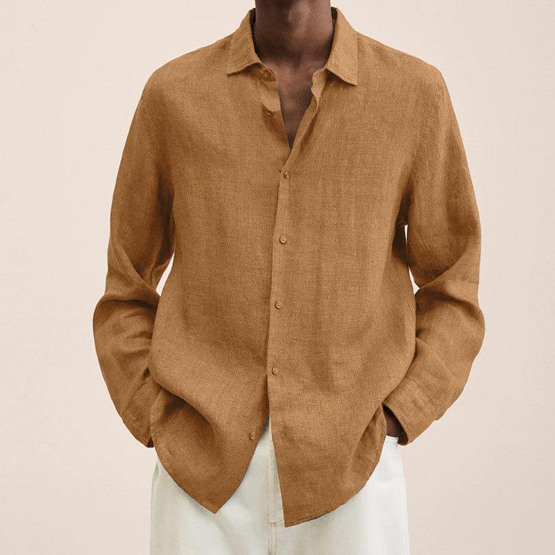 Giovanni Men’s Linen Shirt – Breathable Lightweight Long Sleeve Casual Fit