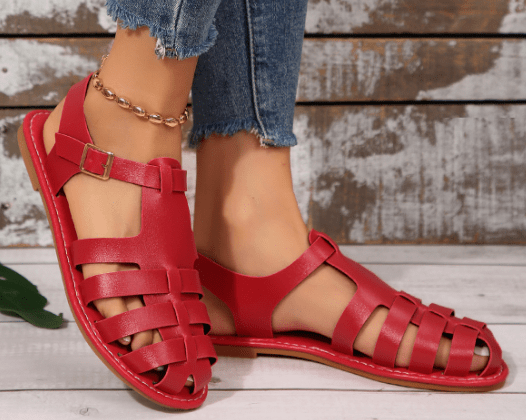 Mackenzee Women’s Leather Sandals – Adjustable Strap Ergonomic Comfortable Fit